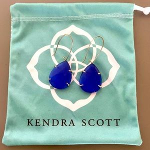 Kendra Scott, Cobalt Blue, tear drop gold earrings